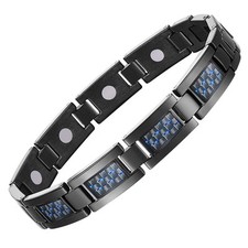 Feraco Magnetic Bracelets for Men Pain Relief Stainless Steel Magnet Therapy ...
