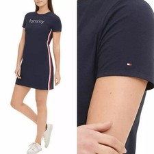 Tommy Hilfiger Women's T-Shirt Dress Navy Blue Small Athleisure Sporty Casual