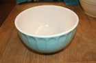 McCoy Aqua Blue Serving Bowl Scalloped Style design 7.5 inch diameter USA