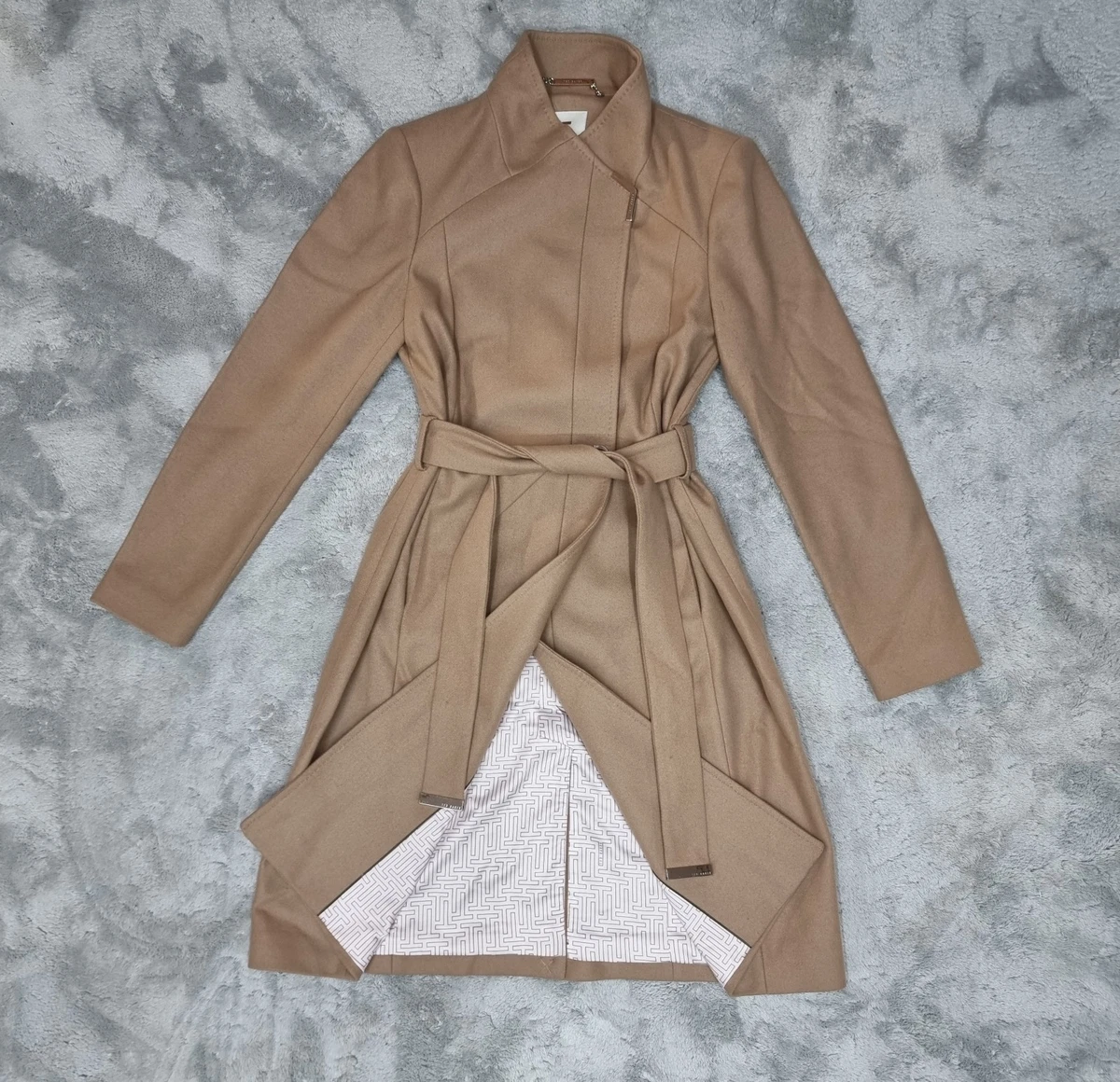 TED BAKER ベージュ ロングコート　キャメル TED BAKER ベージュ ロングコート キャメル Camel Long Length Wool