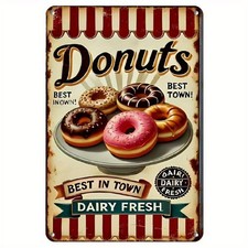 Retro Donut Metal Sign Aluminum Sign 8x12 Vintage Room Decor Funny