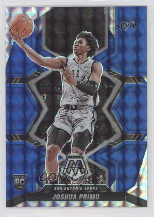2021-22 Panini Mosaic Rookies Blue Prizm 50/99 Joshua Primo #204 Rookie RC y0i
