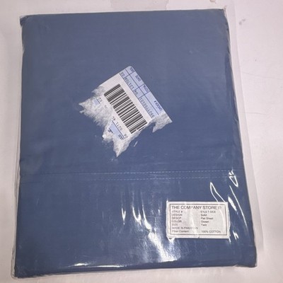 The Company Store Twin Flat Sheet Ocean Solid 100% Cotton E1L5 T OCE MPN Bedding