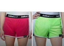 Justice Girl Sz 16-18 Plus 2- Pairs Of J Sport Mesh Dolphin Shorts Lime Red New