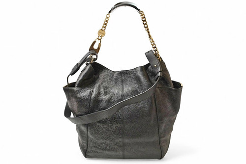 Jimmy Choo 2way Chain Tote Bag Shoulder Bag Patent Leather Gunmetal