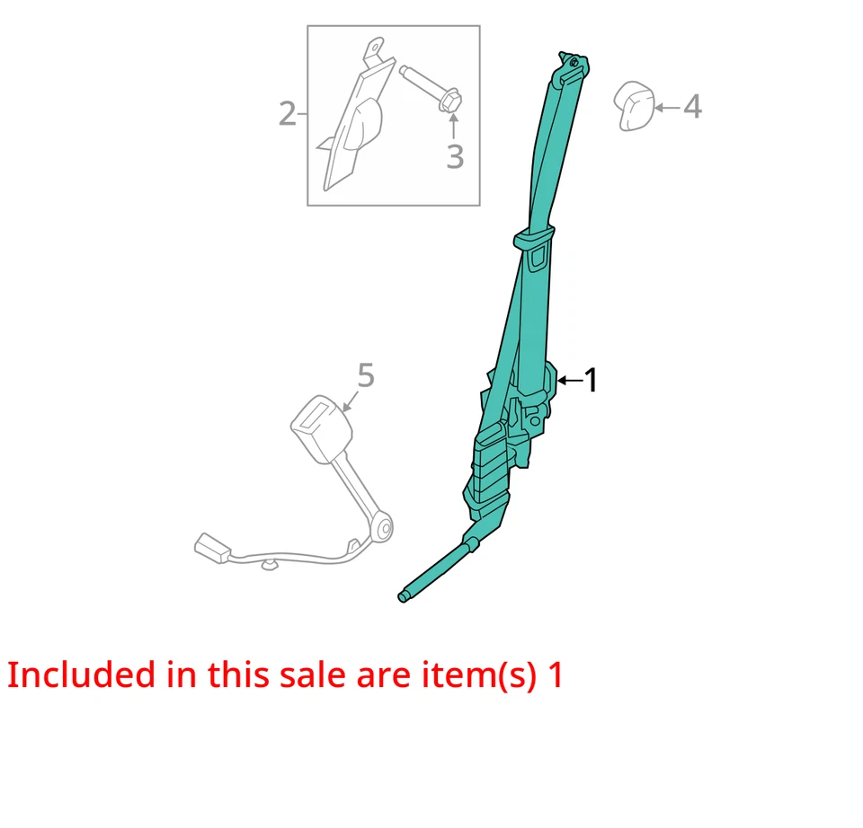 Seat Belt Front Bench 40/20/40 Driver Fits 16-17 FORD F150 PICKUP 2049411 Foto 3 de 4