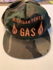 Vintage Michigan Power Natural Gas Camo Trucker Hat-Made in USA