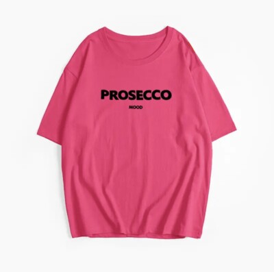 Prosecco Mood Ladies T shirt Logo Top Cocktail Lover Gift For her party fashion