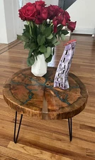 Handmade Unique Wood and Epoxy Resin Round Coffee Table ❤️