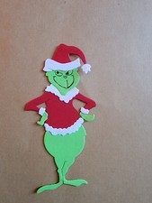 1 Christmas Grinch Cardstock Paper Die Cut For Scrapbook Embellishement