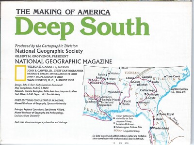 Deep South 1983 National Geographic The Making of America Map