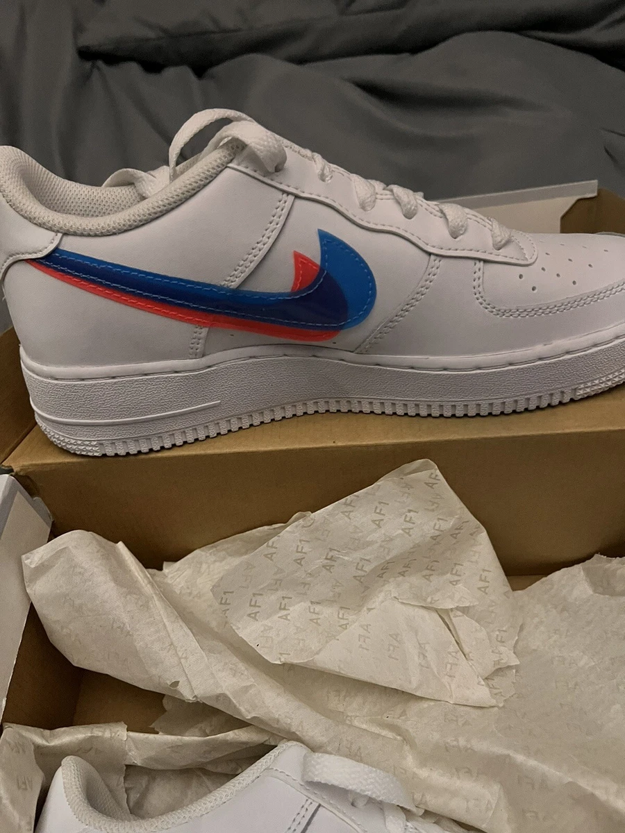 Nike Air Force 1 I Low LV8 KSA GS 3D Glasses White Blue Hero Crimson  BV2551-100