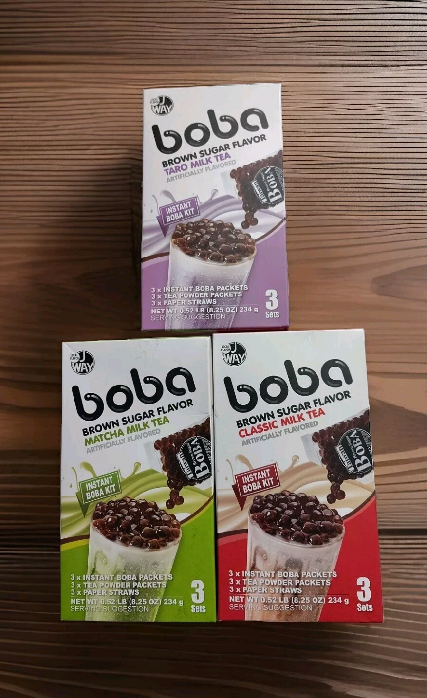 Juego de té instantáneo de leche Boba J Way kit de té de burbujas paquete de variedad 9 bebidas deliciosas