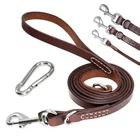 5/6FT Genuine Leather Dog Leash Heavy Duty Training Lead for Medium Large Dogs