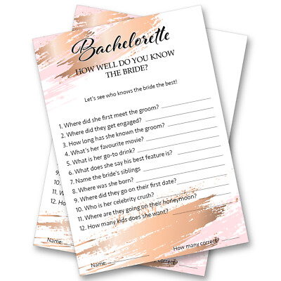 12x Junggesellinnenabschied Spiele Bachelorette Wie gut kennst du die Braut