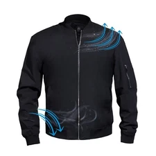 Black Bomber Jacket Men Lightweight Jacket Men Fall Windbreaker Jackets for Men
