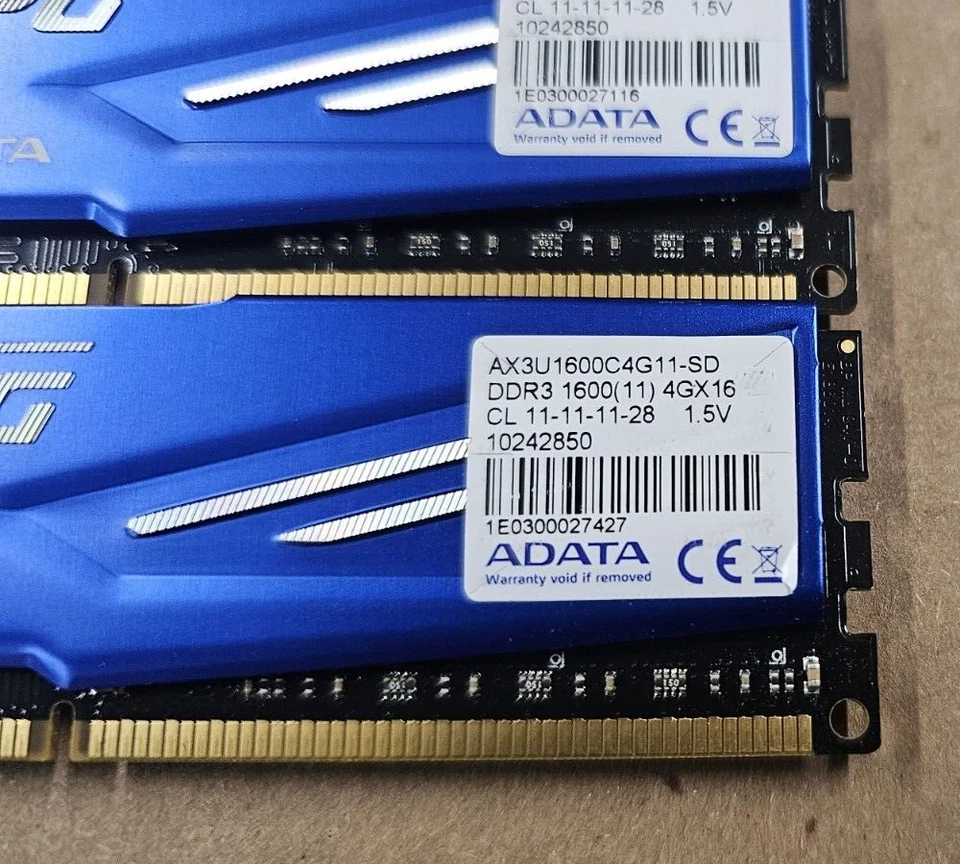 4X ADATA 4GB DDR3-1600  4Gx16 AX3U1600C4G11-SD Desktop Memory - Image 2 of 3