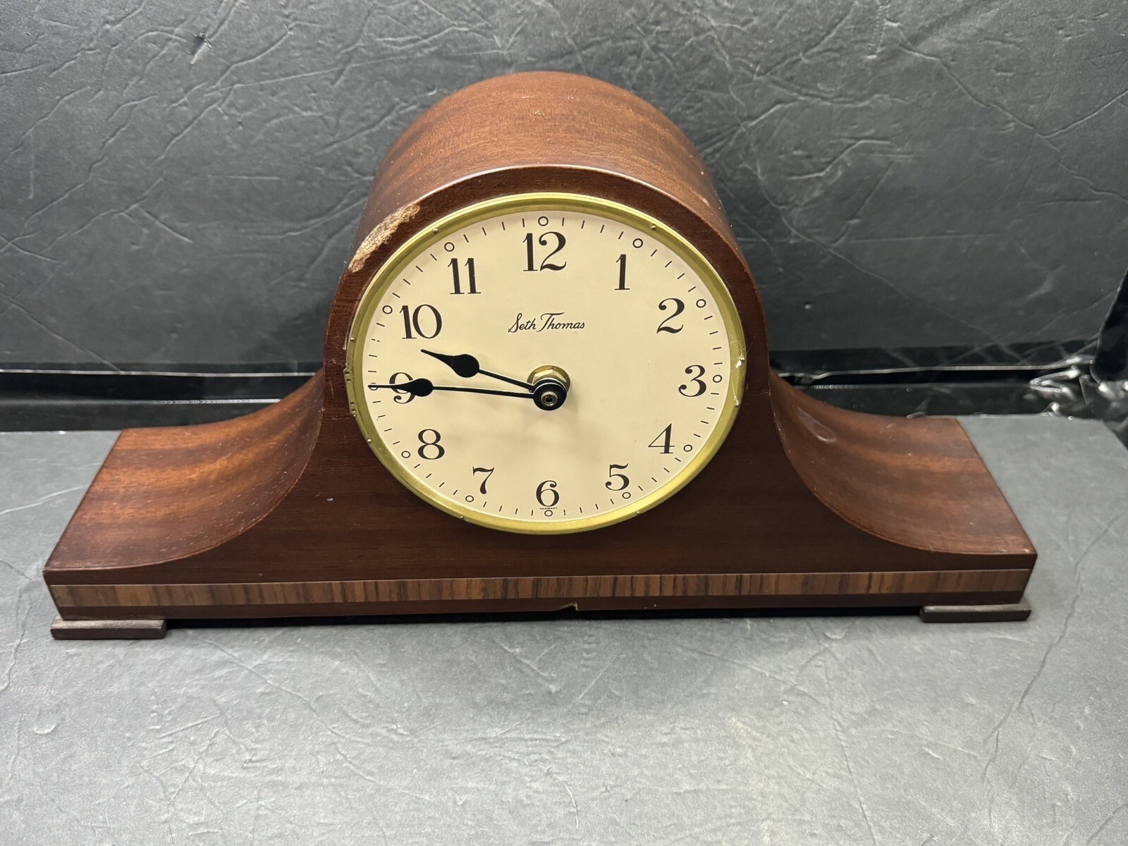 VINTAGE SETH THOMAS WOOD ELECTRIC MANTLE CLOCK with CHIMES LYNTON 2E