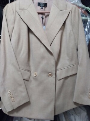 New TALBOTS 12 WP Beige KATE fit romantically Curvy Jacket 99% Wool