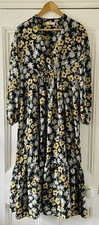 MNG Mango Women’s Blue Yellow Green White Floral Print Tiered Maxi Dress S UK 8