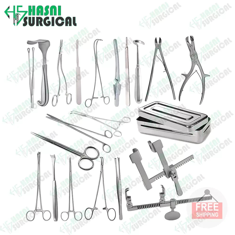 24-Piece Thoracotomy Surgical Instrument Set with Precision Tools