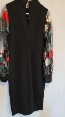bebe woman's embroidered sleeve midi dress size large New with tags | eBay
