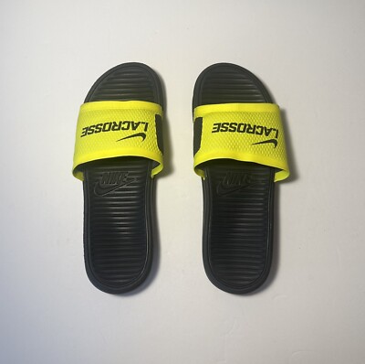 Nike Benassi Solarsoft Slides Men's Size 7 Black Lacrosse Sandals