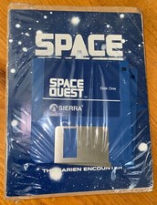 Very Rare New Sierra Blue Disk w/Cool Blue Space Quest Label 3.5" Floppy Disk