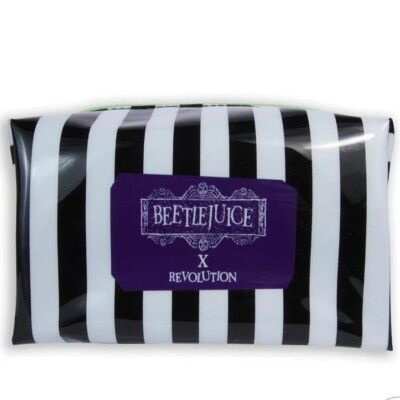 Beetlejuice Holiday Makeup Revolution Cosmetic Bag Black White
