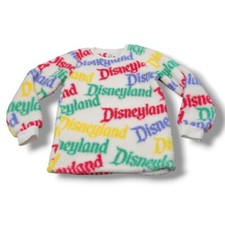 Disney Sweater Size XL Youth Disneyland Logo Print Sherpa Soft Fleece Pullover