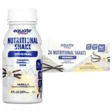Equate Original Meal Replacement Nutritional Shakes, Vanilla, 8 Fl Oz, 24 Count