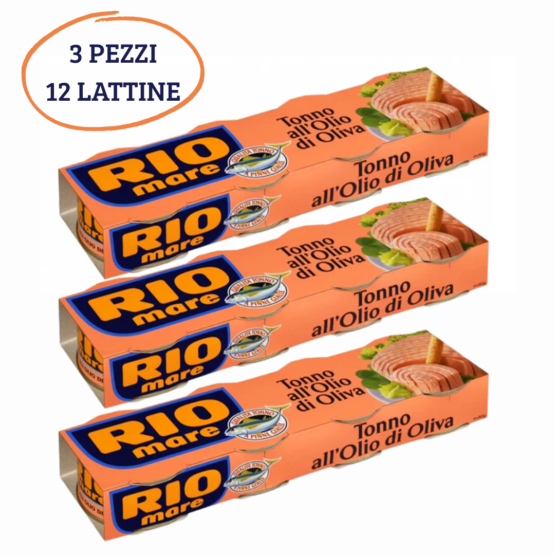 RIO MARE TONNO ALL' OLIO DI OLIVA 3 CONFEZIONI - 12 lattine da 80 gr