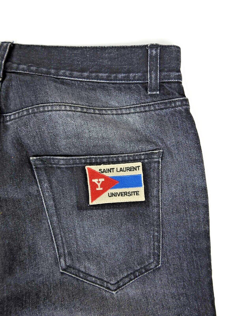 Saint Laurent - 'Universite' Patch - Men's 31 -Faded Grey