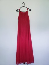 Betsy  Adam Womens 14 Formal Long Dress Red Gold Accent Sparkly Party FLAW