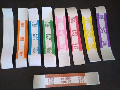 100 Self-Sealing Currency Straps/Bands  - Picture 1 of 1