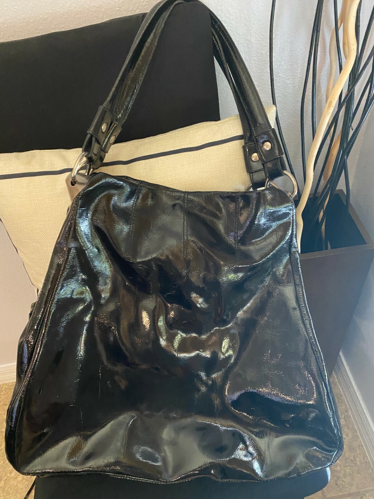 Ripani Patent Leather Handbag Made In Italy Gem