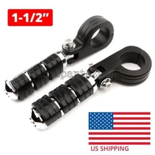 2pcs Motorcycle Highway Foot Pegs Footrest for Motorcycle W/ 1-1/2" Crash Bar