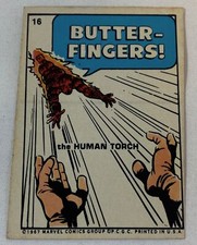 1967 Philadelphia Gum Marvel Comics Super Hero stickers #16 ~ HUMAN TORCH