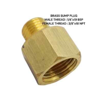 1/4''BSP Stecker auf 3/8''NPT Buchse Messing Sumpf Adapter Öltemperaturanzeige Sensor