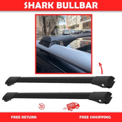 Jeep Patriot 2007-2017 Cross Bars Roof Rack Black Pair Raised Rails