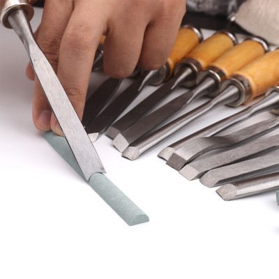 12pc Holzschnitzerei Meißel Set Gouge & 6pcs Grün Kohlenstoff Schärfen Stein