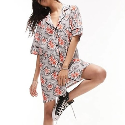 Topshop Souvenir Button Front Shirt Dress Red Black Floral Linen Blend Womens 2 | eBay Topshop Souvenir Button Front Shirt Dress Red Black Floral Linen Blend Womens 2 | eBay