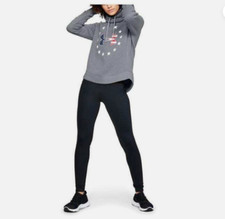 Under Armour Women s use flag Logo Favorite Hoodie sweatshirt grey medium
