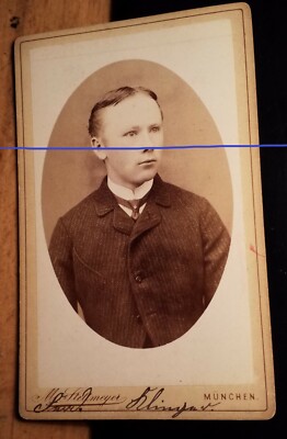 Ferdinand Klinger als Junge - junger Mann / CDV Max Stettmeyer München