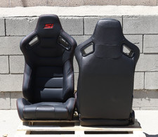 Pair Sportster Cs Style Seats Black Leather Fits For Honda Civic Si Prelude Crx Pair Sportster Cs Style Seats Black Leather Fits For Honda Civic Si Prelude Crx