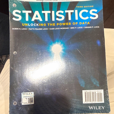 Wiley Statistics: Unlocking the Power of Data 3rd Ed Loose-Leaf Textbook