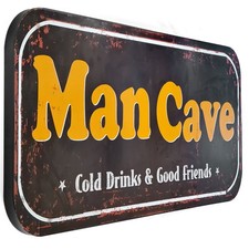 Moritz Blechschild XXL Man Caver cold Drinks 100 x 46,5 Vintage Retro Nostalgie