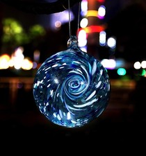 6-Inch Solar Powered Hanging Galaxy Glass Gazing Outdoor Garden Decoration (A...