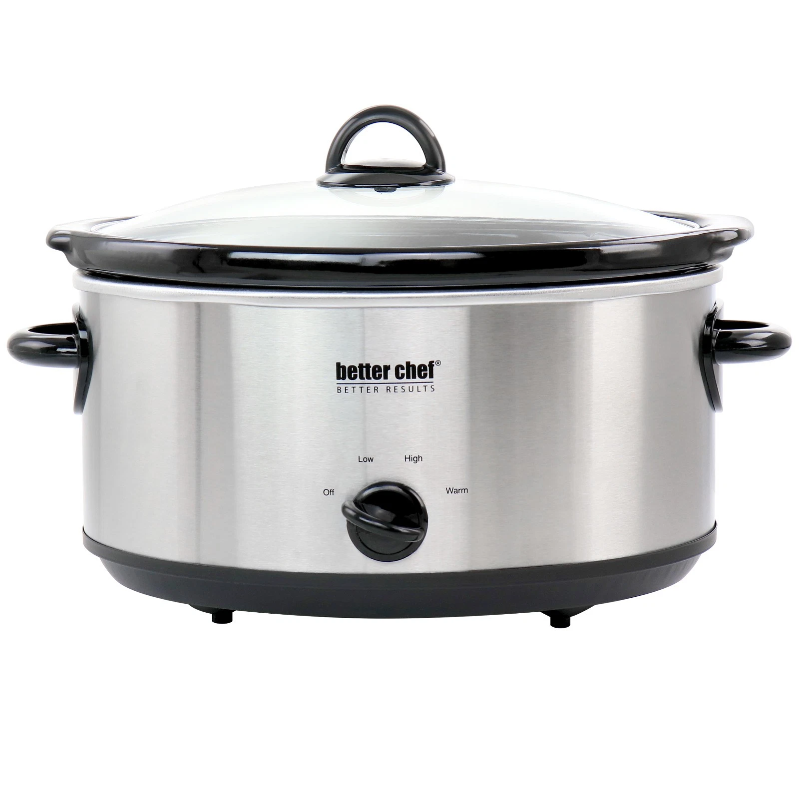 Better Chef 6 Quart Oval Slow Cooker w/Stoneware Crock in Stainless Steel