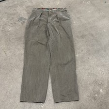 Vintage 90s USA Polo Ralph Lauren Men 31x28 Beige Pleated Linen Pants Plaid Line